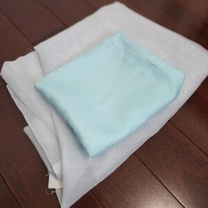 Lot of light blue fabric cuts